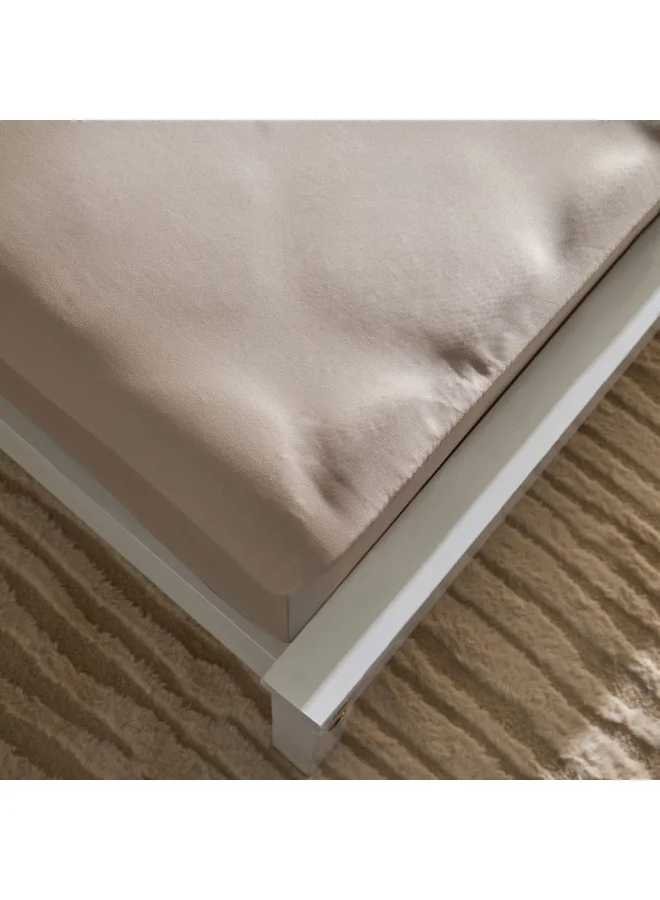 Home Box Opulent Luxe Solid Cotton Queen Fitted Sheet 150 x 200 x 40 cm