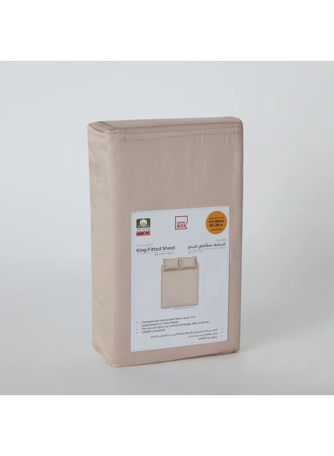 Home Box Opulent Luxe Solid Cotton Queen Fitted Sheet 150 x 200 x 40 cm