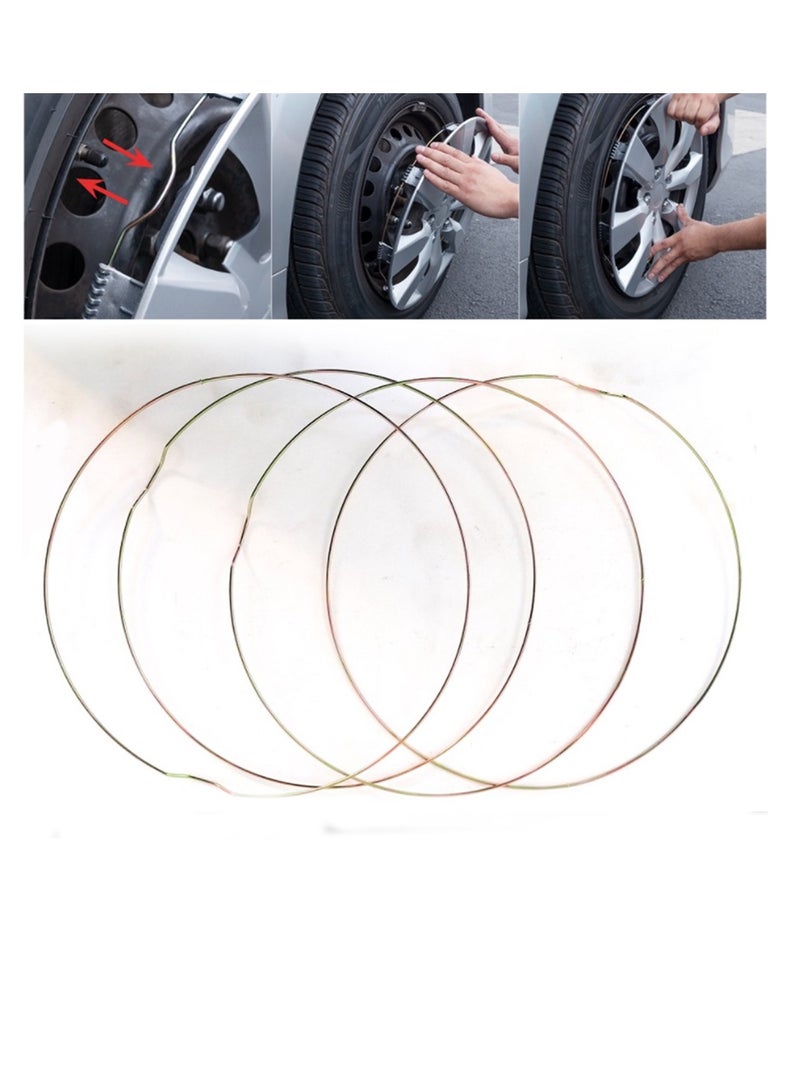 Universal Snap-On Retention Rings 14 Inch Hubcaps Set of 4PC Automotive Hub Caps  Wheel Cover Kit  (WJ-5087-A-14)