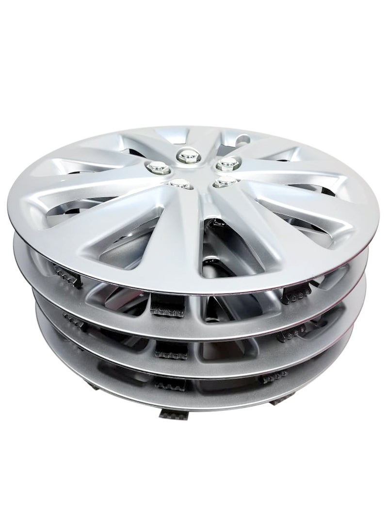 Universal Snap-On Retention Rings 14 Inch Hubcaps Set of 4PC Automotive Hub Caps  Wheel Cover Kit  (WJ-5087-A-14)