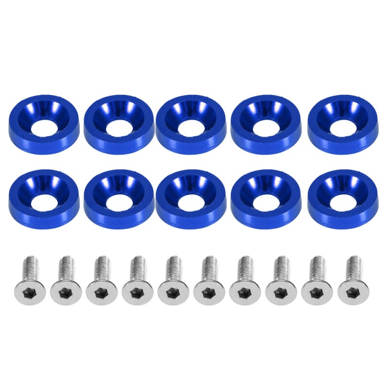 Stainless Steel 6mm Car Modification Screws: Blue Decoration Bolt for License Plate Frame, Bumper, Ignition Cylinder Cover - Aftermarket Replacement Car Styling with Aluminum Construction for Auto Ref - Image 1