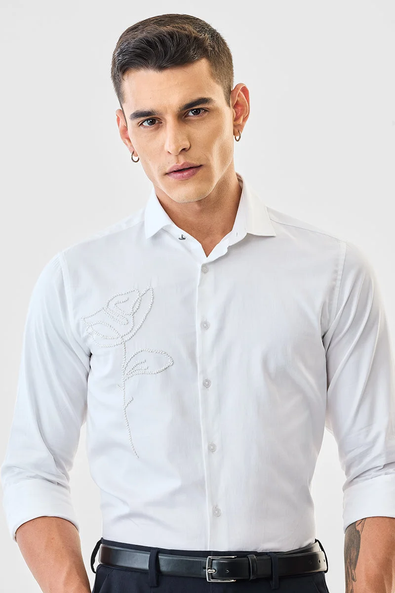 SNITCH Embellished Slim Fit Luxe Shirt