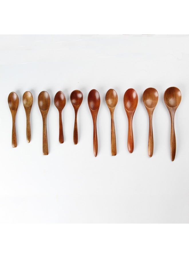 Solid Wood Spoon Japanese Style Engraving Small Wooden Honey Spoon Coffee Stirring Wooden Tableware-Color:3012  Lotus Wood Dry Rice Spoon 18*4cm  - Image 4