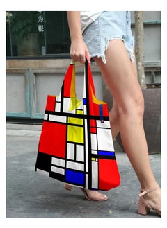 Generic Abstract oil painting folded eco-friendly shopping bag grocery bag travel storage bag  - Image 1