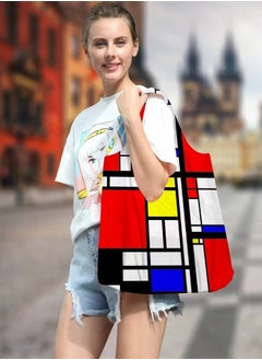 Generic Abstract oil painting folded eco-friendly shopping bag grocery bag travel storage bag  - Image 4