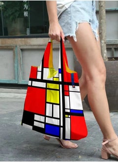 Generic Abstract oil painting folded eco-friendly shopping bag grocery bag travel storage bag  - Image 5
