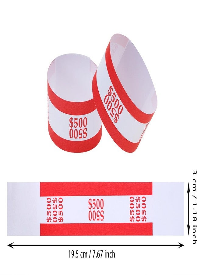 ONLYKXY $500 Self Sealing Cash Currency Straps Money Paper Bands Bill Wrappers Tape for Bank Supermarket Currency Organize Cash Dollar Wraps Organizer,50pcs - Image 2