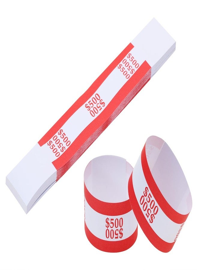 ONLYKXY $500 Self Sealing Cash Currency Straps Money Paper Bands Bill Wrappers Tape for Bank Supermarket Currency Organize Cash Dollar Wraps Organizer,50pcs - Image 1