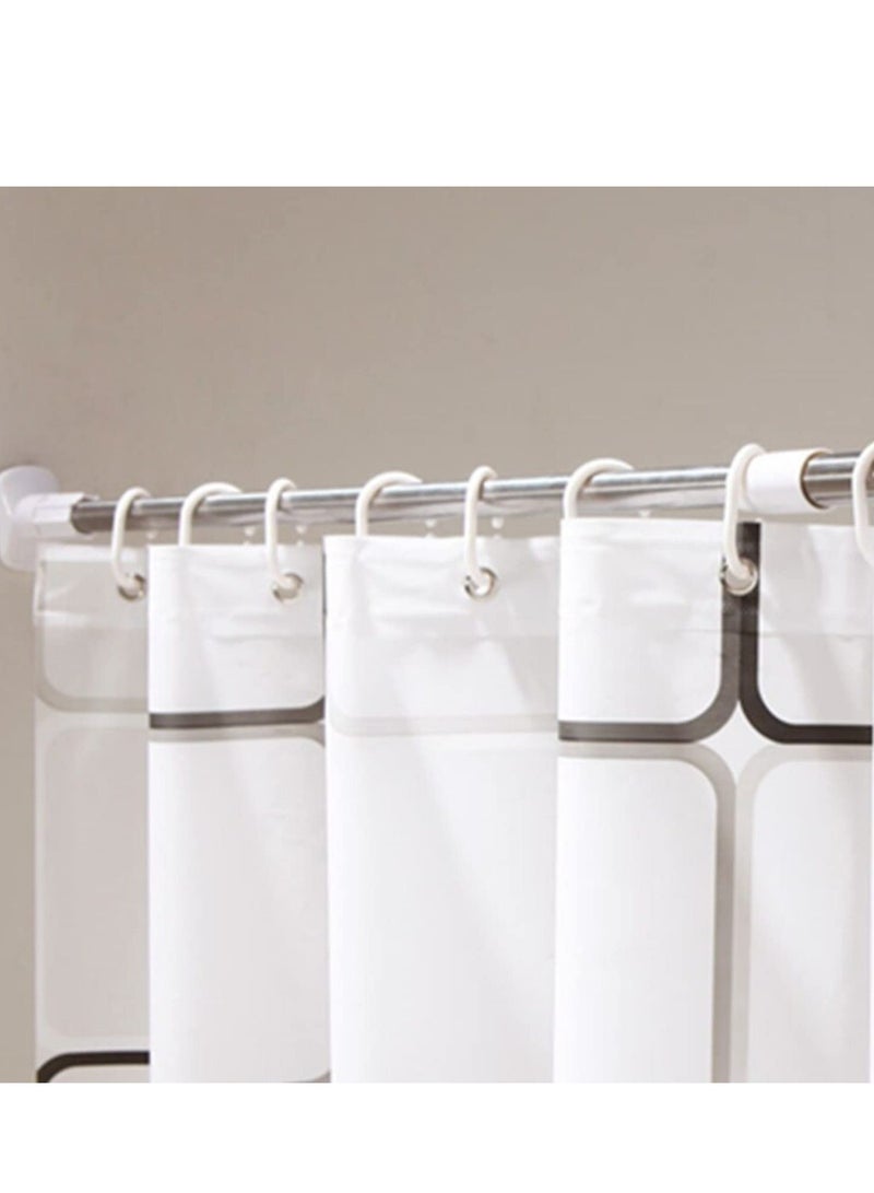 يوريفو ستارة دش شفافة ، تصميم مربع مطبوع ، صديقة للبيئة مقاومة للماء ، شديدة التحمل مع شبكة مضادة للعفن للحمام وحوض الاستحمام ، 180 × 200 سم - Image 2