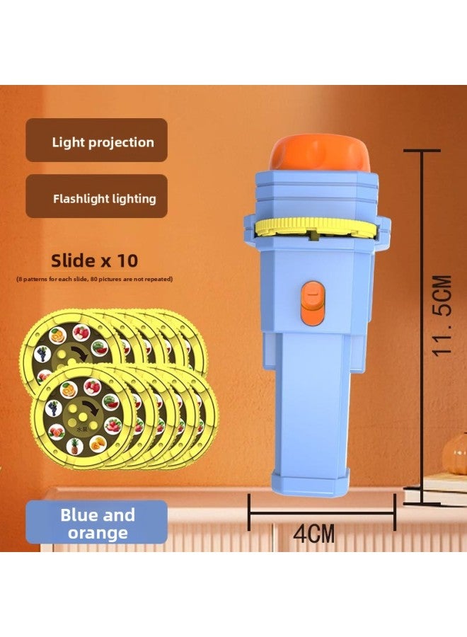 Children's Luminous Flashlight Projector Slide Educational Early Education Toys Baby Creative Starry Sky Music Projection Lamp 