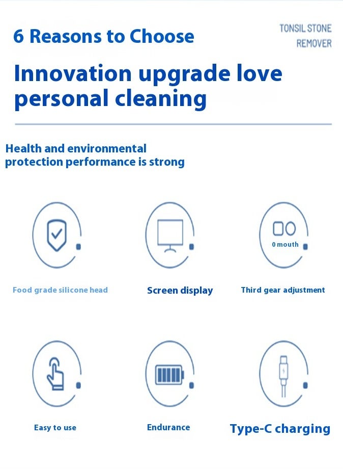 التصور الكهربائي، مزيل حصوات اللوزتين بالشفط، رؤية واضحة، أداة للعناية بتنظيف الفم - Image 5