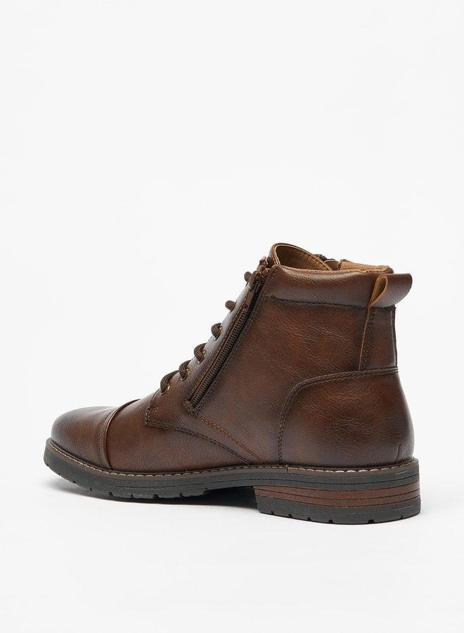 LBL by Shoexpress Men's Textured Chukka Boots with Zip Closure - Image 2