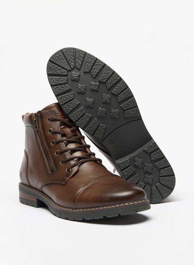 LBL by Shoexpress Men's Textured Chukka Boots with Zip Closure - Image 4