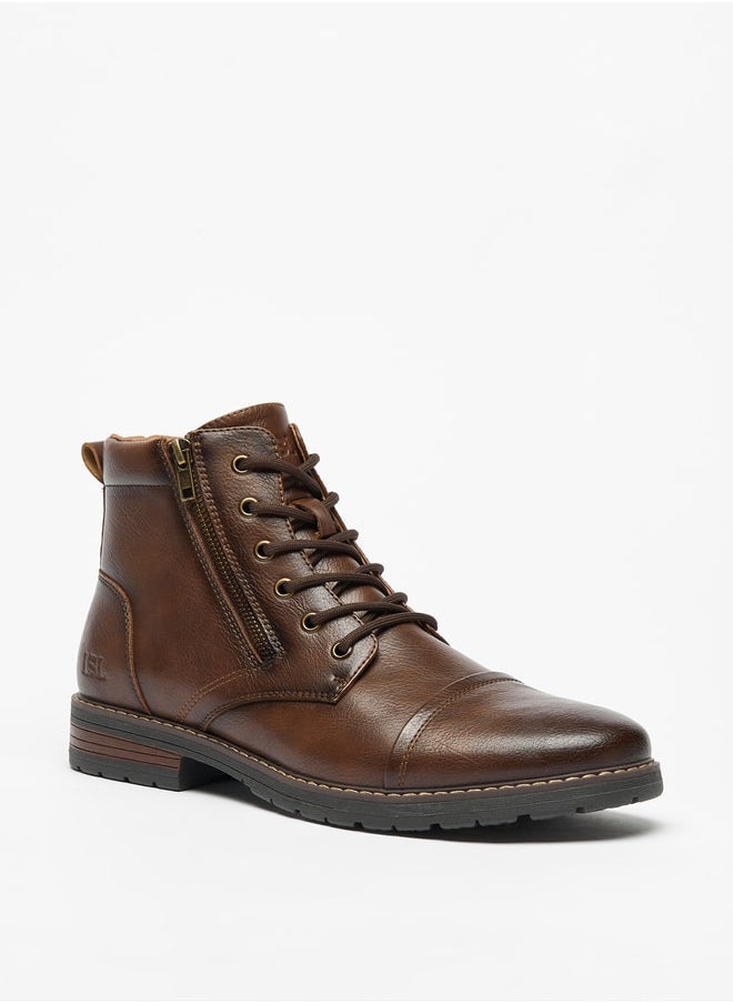 LBL by Shoexpress Men's Textured Chukka Boots with Zip Closure  - Image 1