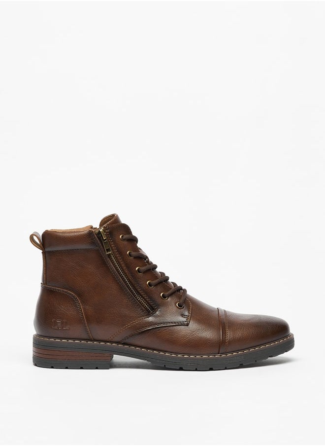 LBL by Shoexpress Men's Textured Chukka Boots with Zip Closure  - Image 3