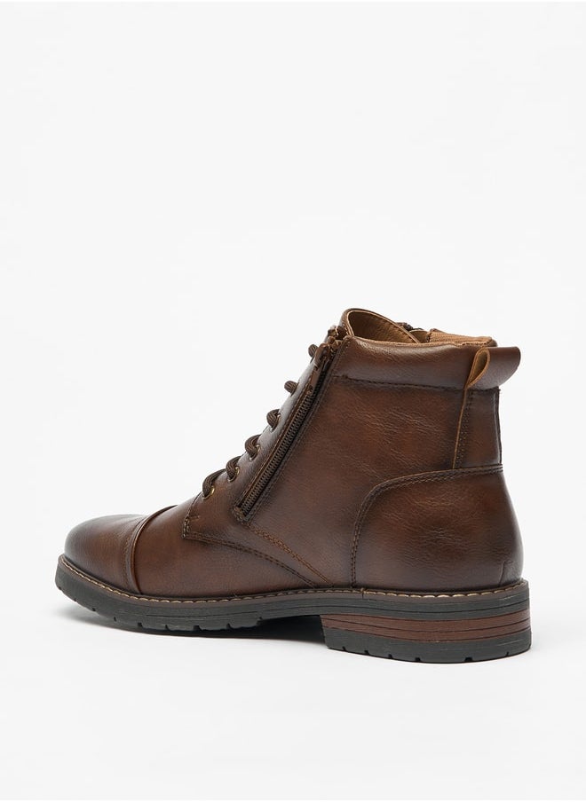 LBL by Shoexpress Men's Textured Chukka Boots with Zip Closure  - Image 2