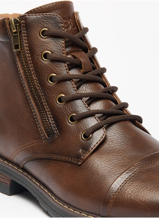 LBL by Shoexpress Men's Textured Chukka Boots with Zip Closure  - Image 5