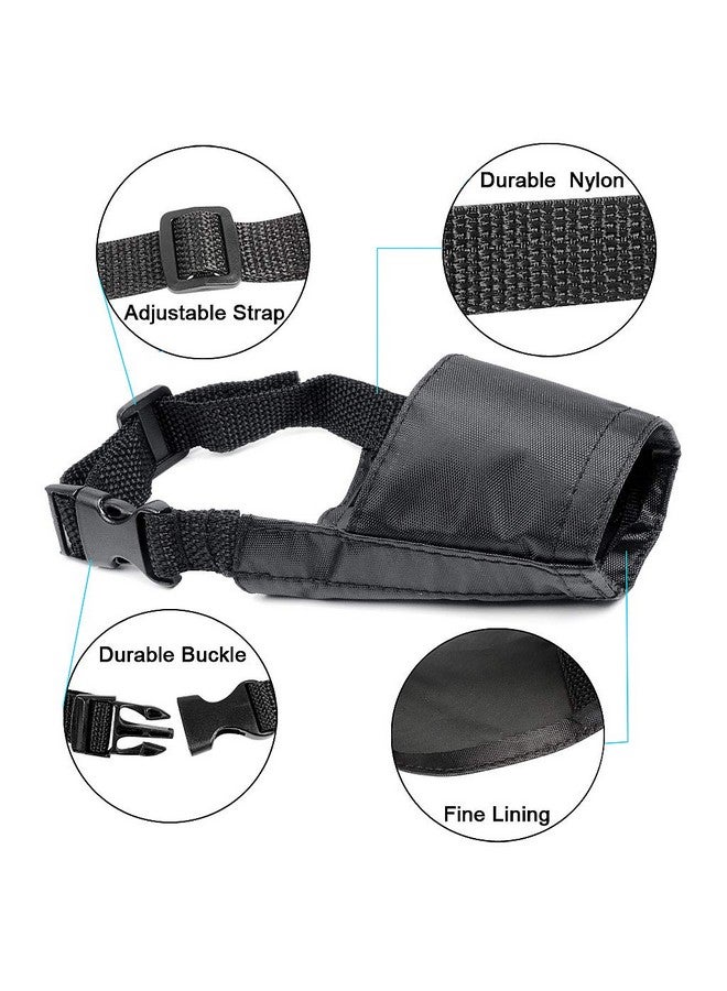 ewinever 5Pcs/Set Adjustable Breathable Safety Small Medium Large Extra Dog Muzzles for Anti-Biting Anti-Barking Anti-Chewing Safety Protection(Black) - Image 4