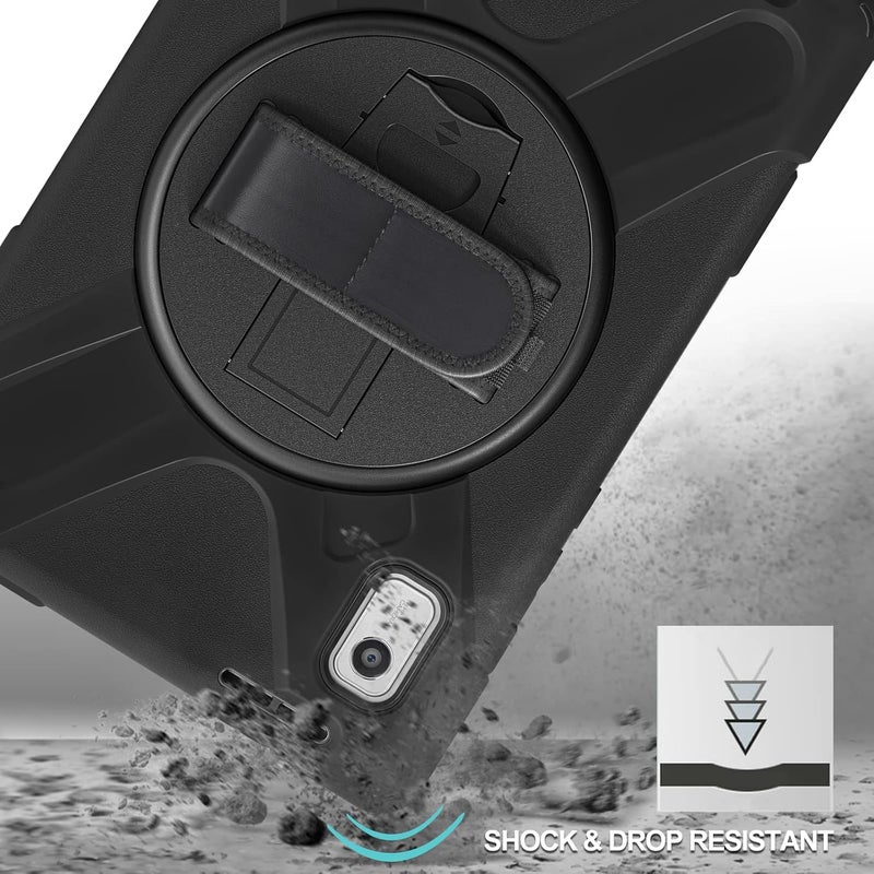Procases For Lenovo Tab M9 Case 9 Inch 2023, Heavy Duty Shockproof Rugged Protective Cover Rotating Kickstand With Handle Holder Shoulder Strap For Lenovo Tb-310Fu Tablet –Black - Image 5