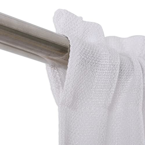 Valea Home Soft Burlap Look Swag Curtains Rustic Natural Rod Pocket Kitchen Valance Curtain Panels for Small Window 36 inch Length, White, 2 Panels - Image 2