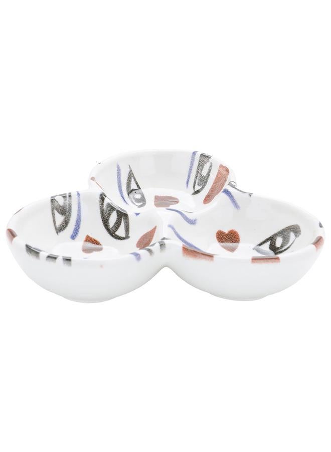 السيف  طبق تقديم بورسلين دائري بثلاثة أقسام ملون - Image 1