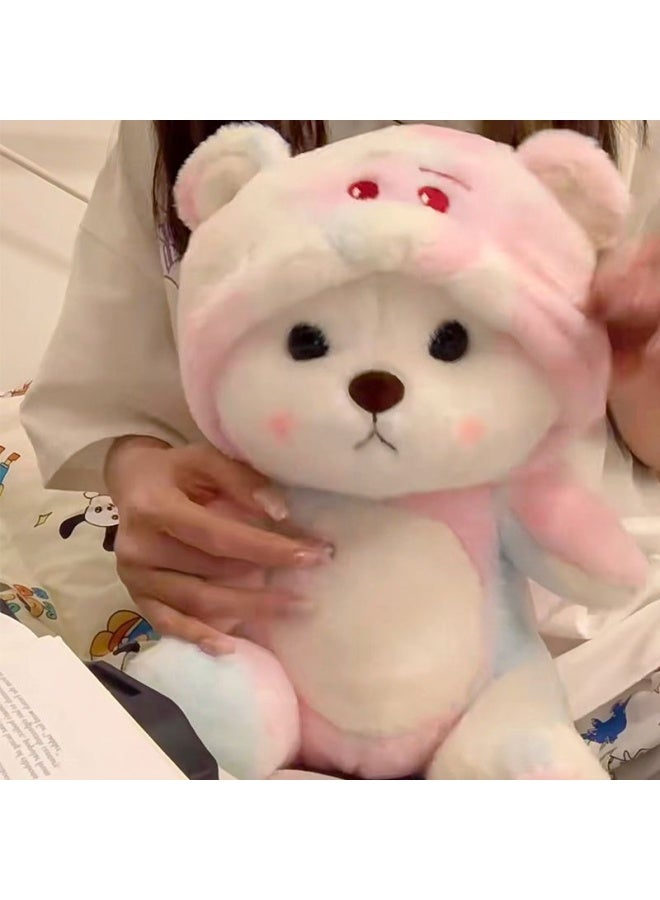 Colorful Cute Strawberry Bear Plush Doll Creative Doll Girl Heart Pillow Doll Birthday Gift For Girlfriend-Specification:90cm (for Goddess)-Colour:Transform Into A Dinosaur Bear Doll (hat Can Be Removed) - Image 2