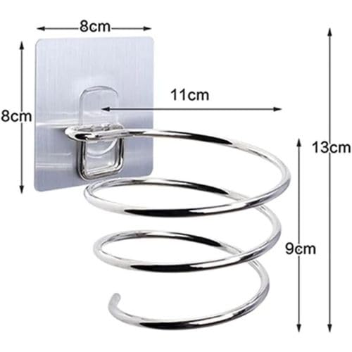 BENCI BENCI Hair Dryer Holder Wall Mount SelfAdhesive Organizer Storage Stainless Steel Spiral Stand Bathroom Hair Accessories Organizer Blow Dryer Holder No Drilling Blower Organizer Hanger Set of 1 - Image 2