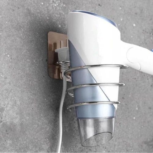 BENCI BENCI Hair Dryer Holder Wall Mount SelfAdhesive Organizer Storage Stainless Steel Spiral Stand Bathroom Hair Accessories Organizer Blow Dryer Holder No Drilling Blower Organizer Hanger Set of 1 - Image 5