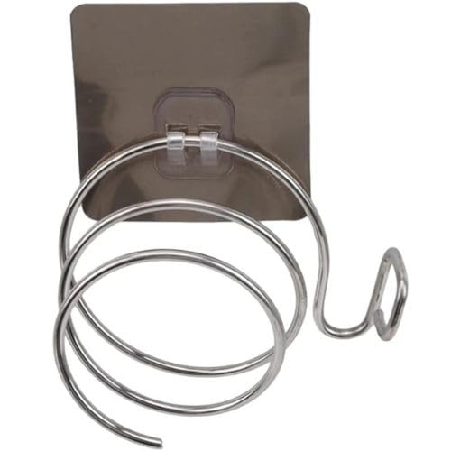 BENCI BENCI Hair Dryer Holder Wall Mount SelfAdhesive Organizer Storage Stainless Steel Spiral Stand Bathroom Hair Accessories Organizer Blow Dryer Holder No Drilling Blower Organizer Hanger Set of 1 - Image 1