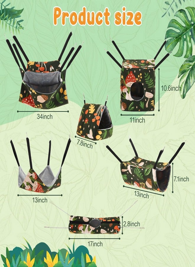 Yeyeplum 6 Pack Small Animal Hammock Set, Ferret, Guinea Pig, Rat Hanging Bed & Hideout Tunnel, Cozy Washable Cage Accessories for Hamster, Chinchilla, Sugar Glider - Image 3
