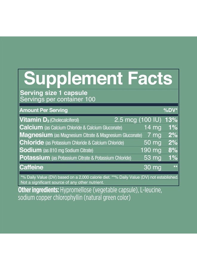 SaltStick - Electrolytes with Caffeine - Salt Pills and Electrolytes for Running, Hydration, Leg Cramps Relief, Sports Recovery, Hiking Essentials - Salt, Magnesium, Potassium, Vitamin D3 - 100 Count - Image 1