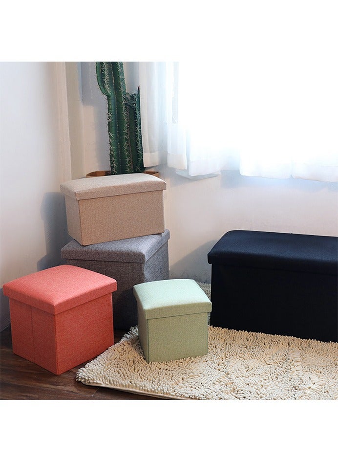 صحراء الواحة مقعد تخزين قابل للطي مع مقعد ناعم، مناسب للاستخدام على أرائك غرفة المعيشة، ويمكن استخدامه أيضًا في غرف النوم ومداخل الممرات (30*30*30 سم) - Image 2