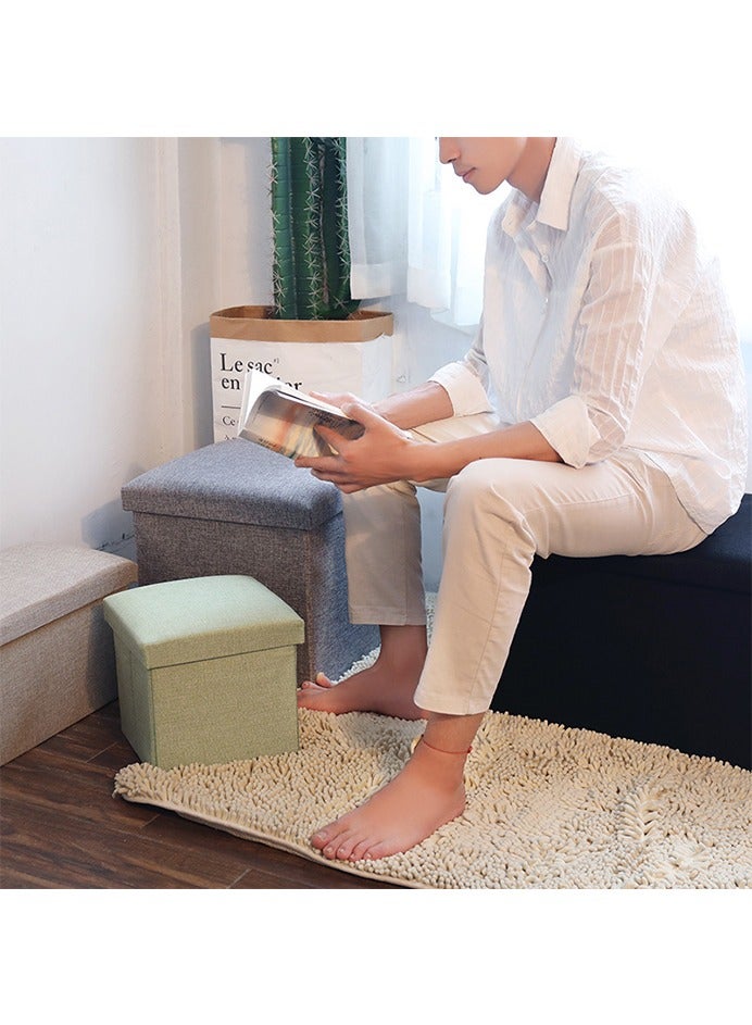 صحراء الواحة مقعد تخزين قابل للطي مع مقعد ناعم، مناسب للاستخدام على أرائك غرفة المعيشة، ويمكن استخدامه أيضًا في غرف النوم ومداخل الممرات (30*30*30 سم) - Image 3