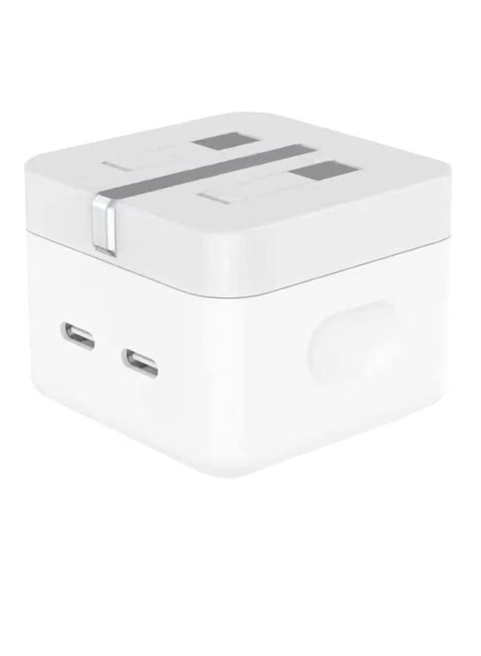 35W USB C Plug Fast Charger With Cable, Dual USB‑C Port Power Adapter Wall Charger Compatible With i-Phone 13/13 Pro/13 Pro Max/12/11/SE 3, iPad-Pro Air-Pods Pro, Apple/Watch etc  - Image 3