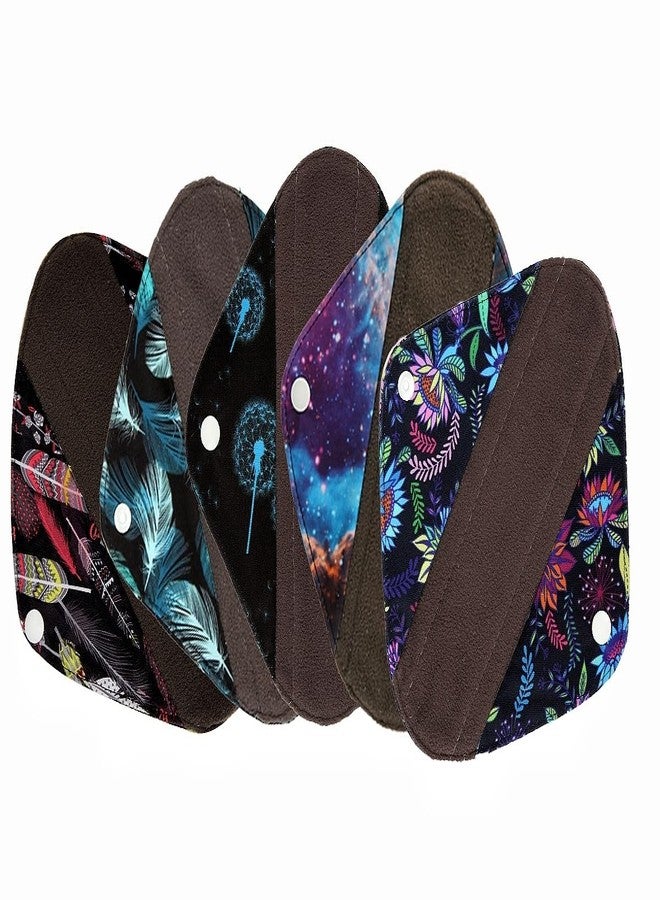 Hibaby 5 Pieces Cloth Mama Cloth/Menstrual Pads/Reusable Sanitary Pads (Pantyliner (8 inch), Colorful Elephant) - Image 1