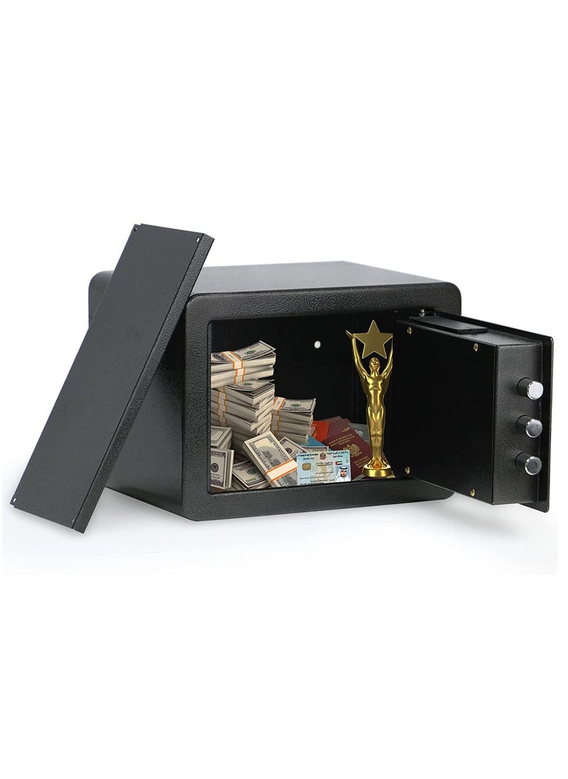 Rubik - Fingerprint Safe Box A4 Document Size Biometric Lock with Key, Fire Resistant Powder Coating, for Home Office Cash Money Documents RB-25YFP (25x35x25cm) Black - Image 1