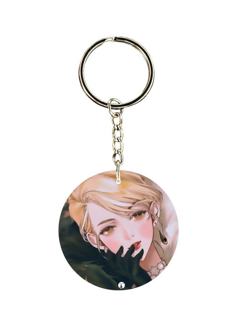 Cartoon Printed Double Sided Keychain