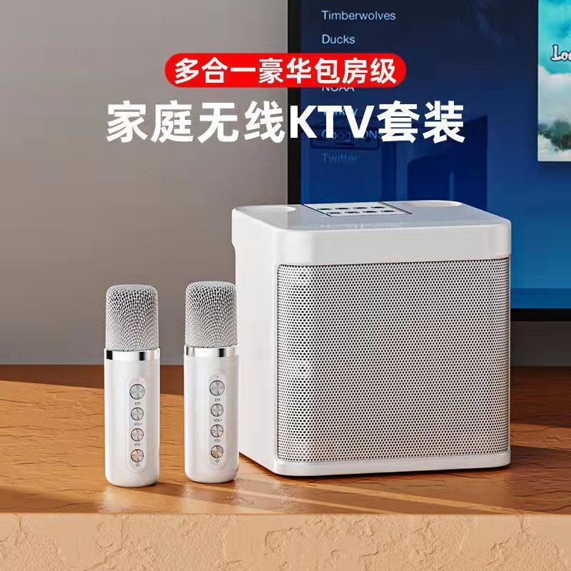 بدلة كاريوكي KD-203 ميكروفون مزدوج لاسلكي بلوتوث مكبر صوت آلة شاملة - Image 4