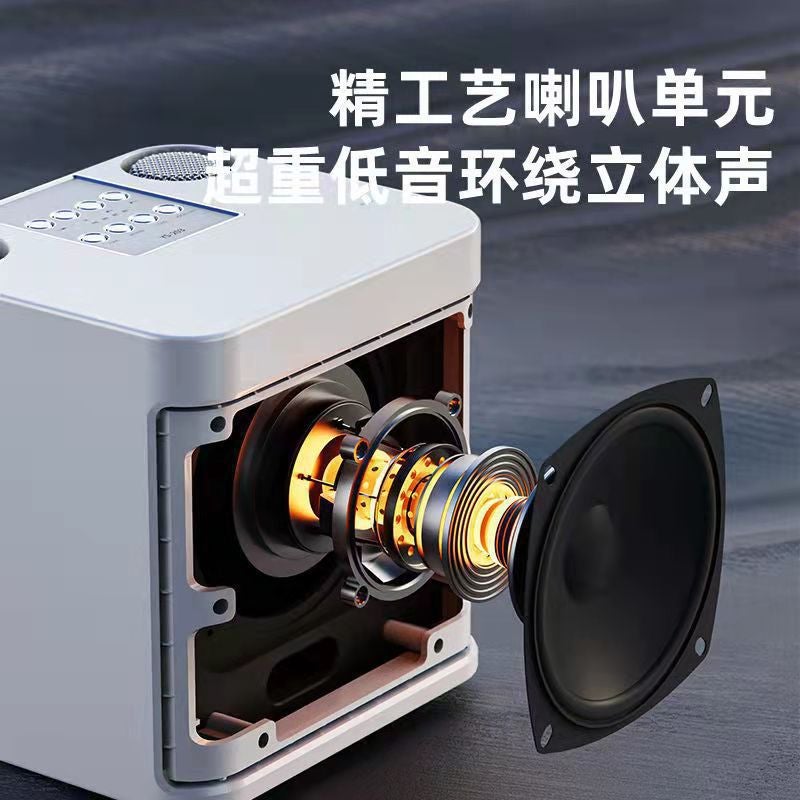 بدلة كاريوكي KD-203 ميكروفون مزدوج لاسلكي بلوتوث مكبر صوت آلة شاملة - Image 5