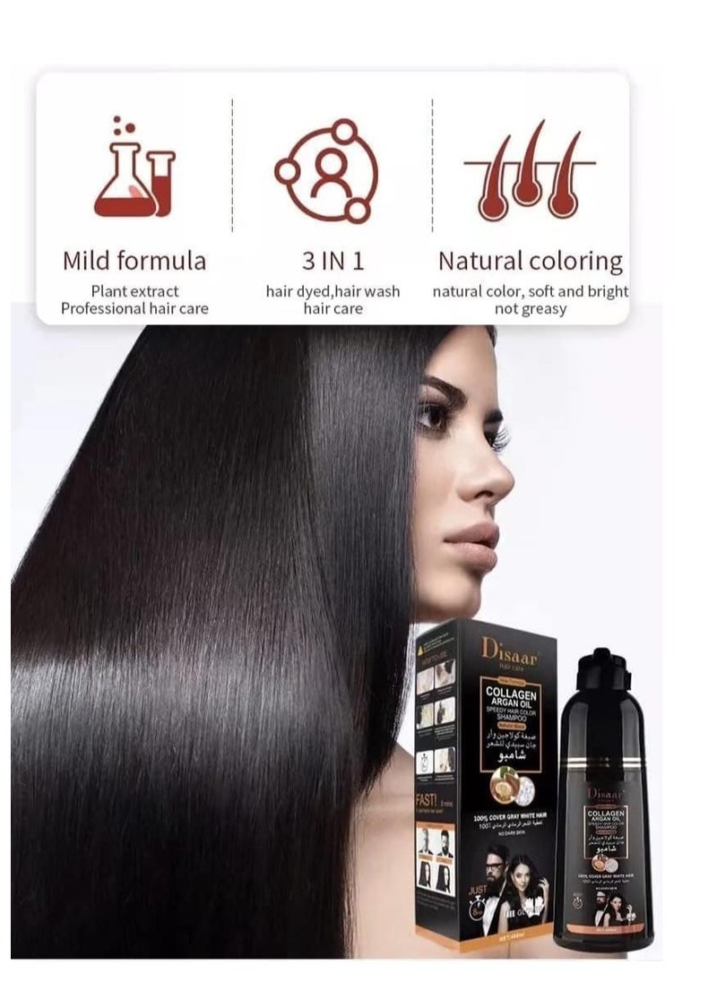 Disaar - Ginseng And Snake Oil Shampoo For Natural Black Hair Dye 400 ml - Image 1