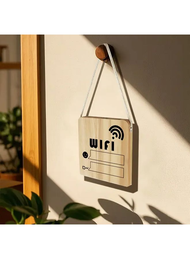 علامة WiFi الخشبية الحديثة معلقة على الحائط، لوحة عرض الشبكة نموذج GP 02 ديكور المنزل - Image 1