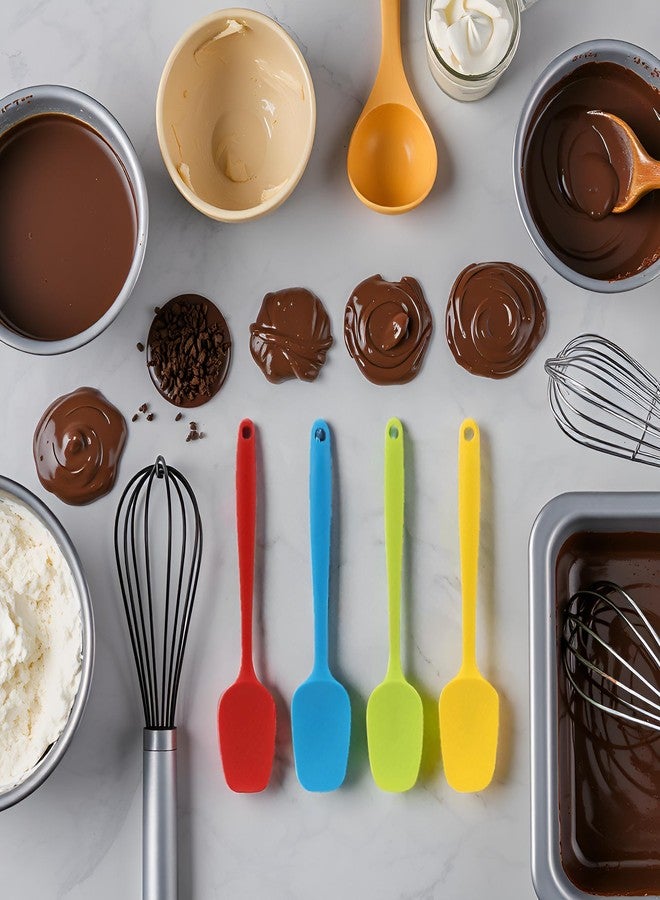 Veagins Silicone Spatula Set of 4, Small 8 inch Non-stick Rubber Spoon Spatulas, One Piece Design Flexible Silicone Spoon for Baking Cooking Mixing, Dishwasher Safe - Image 4