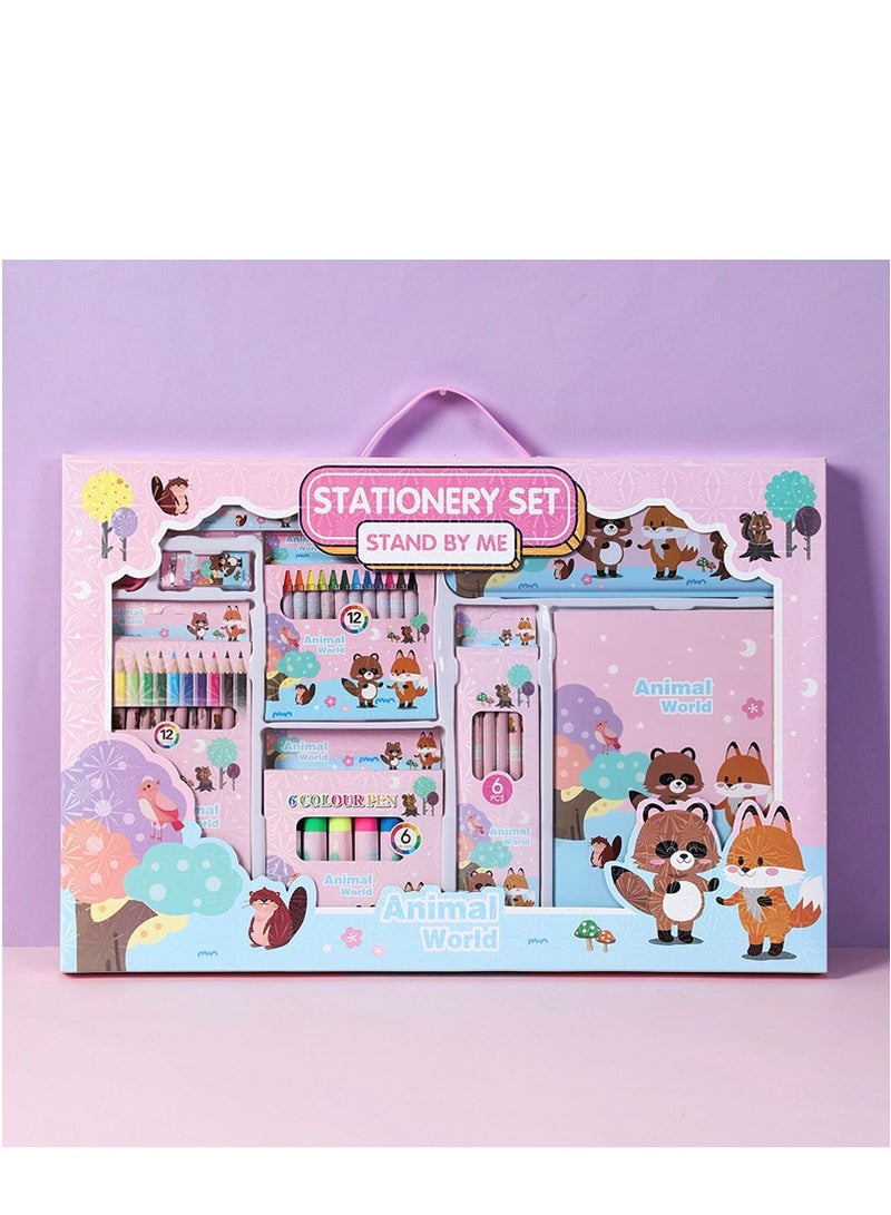Animals  Stationary Kit For kids - 41Pcs Items Pencil Box Colours Eraser and Sharpener -Return Gift kids/Sea Animals School kids Set Return Gifts
