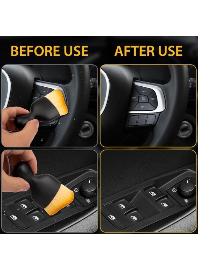 Auto Car Wash & Detailing Brush – Soft Bristle Interior and Exterior Brush for Cars, Trucks, SUVs, Dashboard, Vents, Leather, and Engine Parts-2Pcs - Image 4