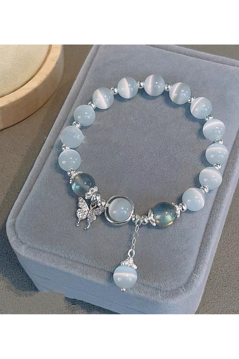 Goolsky Crystal Star Glass Beaded Bracelet for Women | Gray Moonlight Color | Trendy Minimalist Jewelry for Girls & Students  - Image 3
