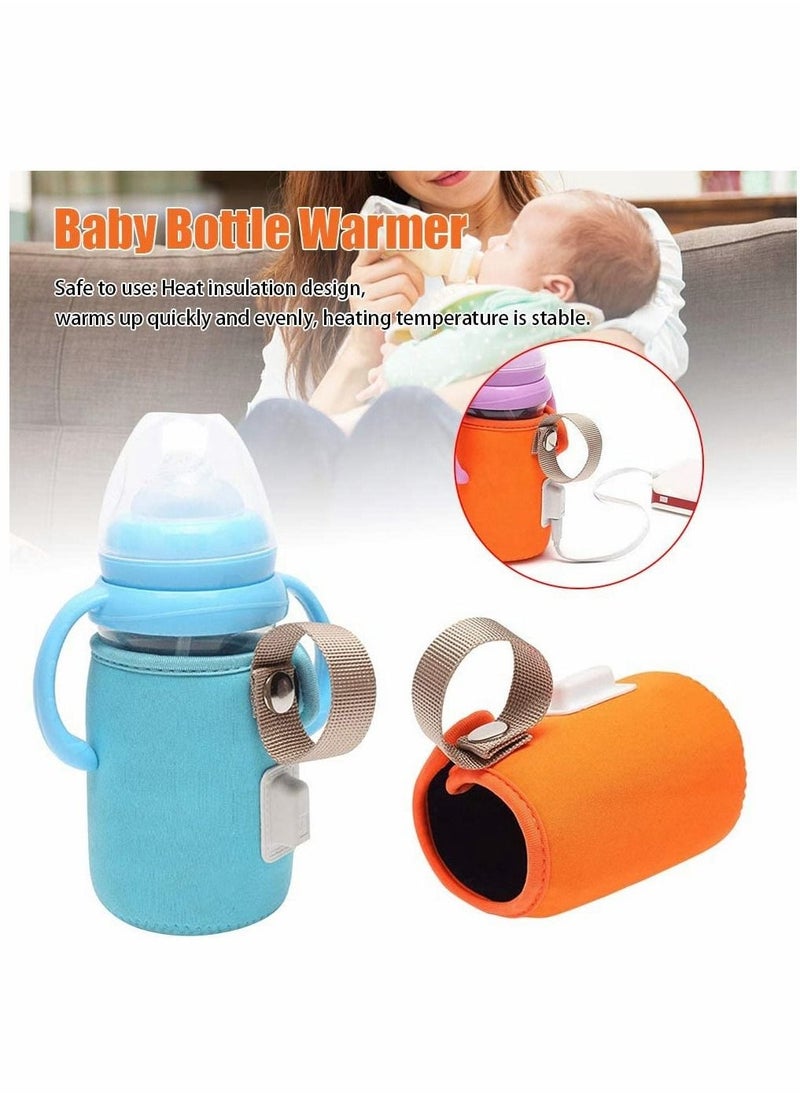 Generic Bottle Warmer Bag Milk Bottle Warmer Cover Feeding Bottle Heated Cover Portable Beverage and Baby Bottle Warmer for Car Travel Shopping(Blue)  - Image 3
