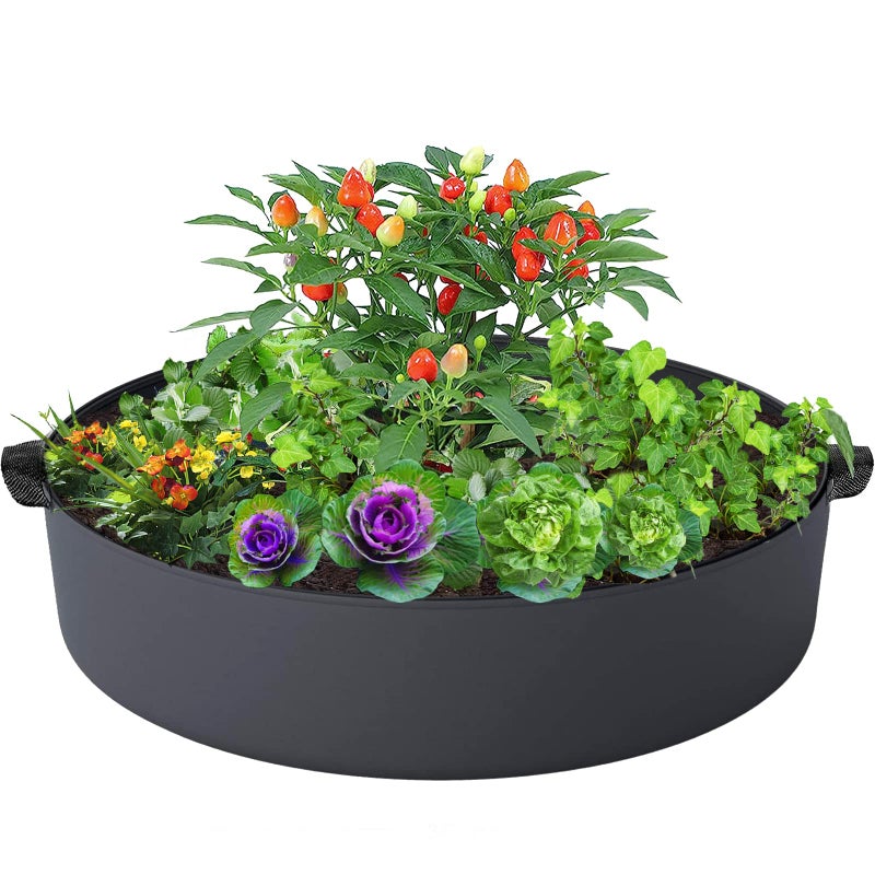 ZtohPyo 15 Gallon Plant Grow Bags, Round Fabric Raised Garden Beds Planter Pots with 2 Handles,Durable Breathe Cloth Planting Bed Gardening Container to Grow Vegetables for Outdoor Plants - Image 1