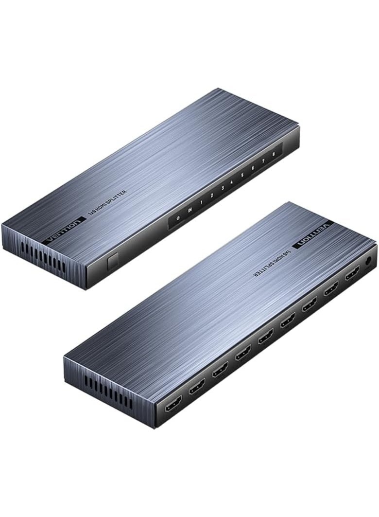 VENTION 4K 1x8 HDMI Splitter Black Aluminum Alloy Type UK Standard Model # AKQB0-UK - Image 1