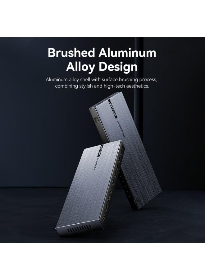 VENTION 4K 1x8 HDMI Splitter Black Aluminum Alloy Type UK Standard Model # AKQB0-UK - Image 4