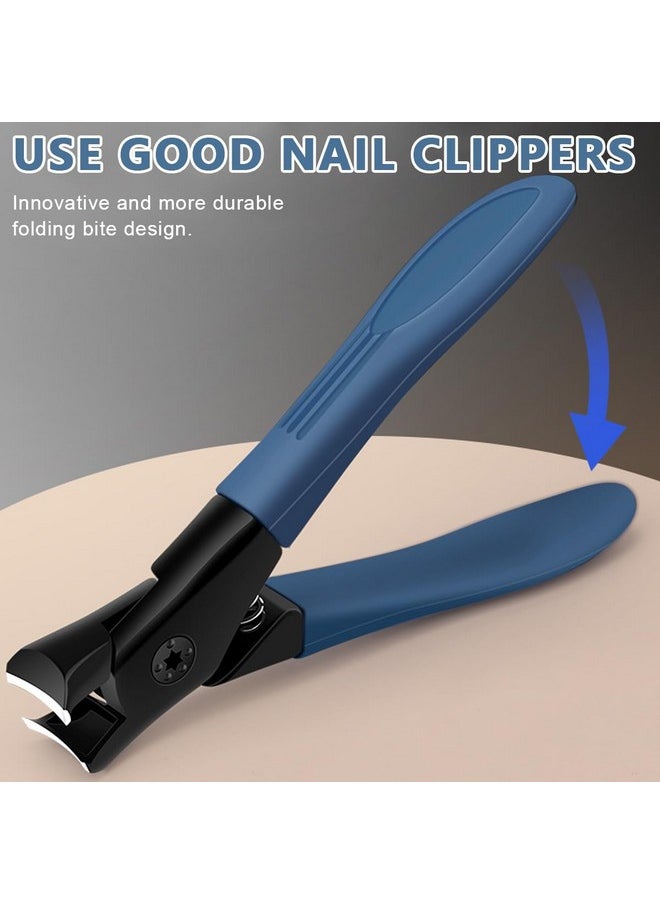 maycreate - Thick Nail Clipper, Toenail Clipper With Long Handle Stainless Steel Nail Cutter For Tough Nails Thick Nails, Anti-Splash Nail Clipper For Adults, Seniors, Manicure Nail Clipper - Image 1
